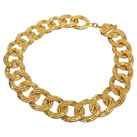 Chanel Vintage Gold And Silver Plated Gilt Chain Oversized 